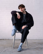 Iris Low Top Trainers - Denim Blue Suede & Leather