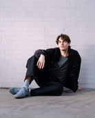 Iris Low Top Trainers - Denim Blue Suede & Leather