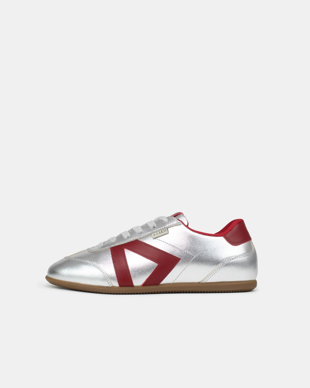 Iris Low Top Trainers Silver & Leather