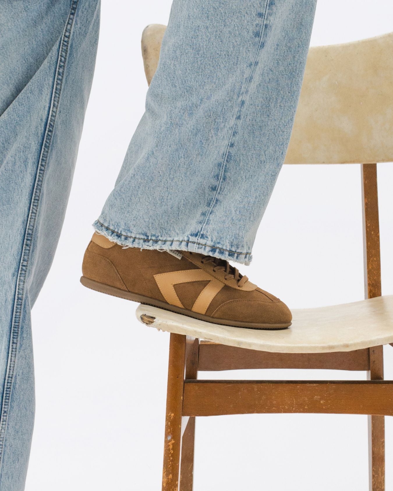 Iris Low Top Trainers - Mocha Brown Suede & Leather