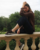 AW25 Limited Edition Gaia Platform Trainers - Chocolate Suede & Stone Pebbled Leather