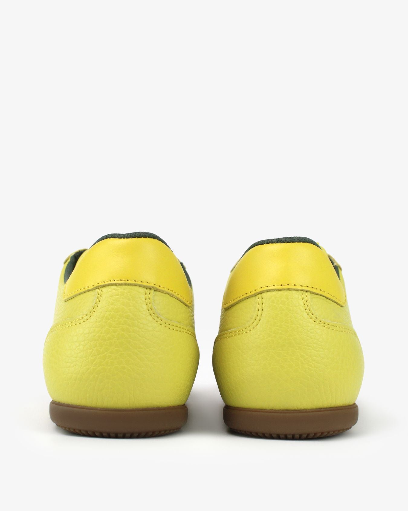 Iris Low Top Trainers - Lemon Yellow Pebbled Leather