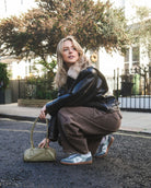 Hera Low Top Trainers - Soft Teal Leather & Denim Blue Suede