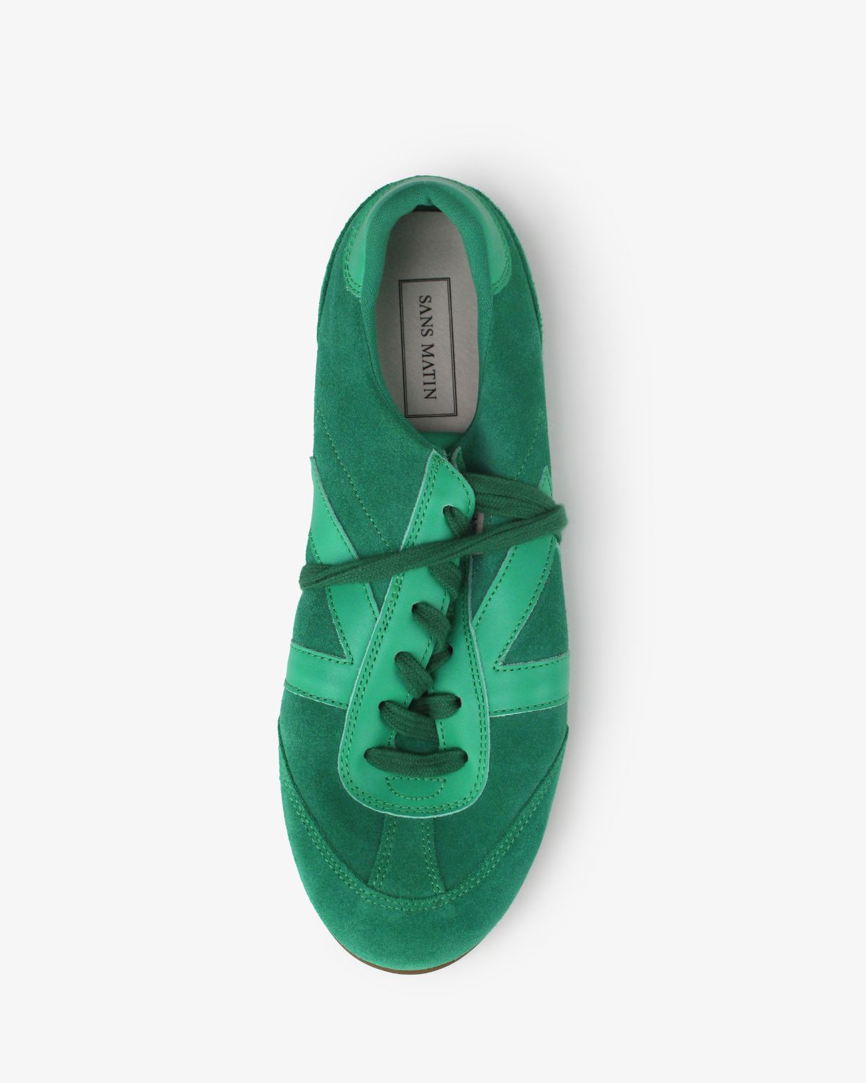 Iris Low Top Trainers - Jade Green Suede & Leather