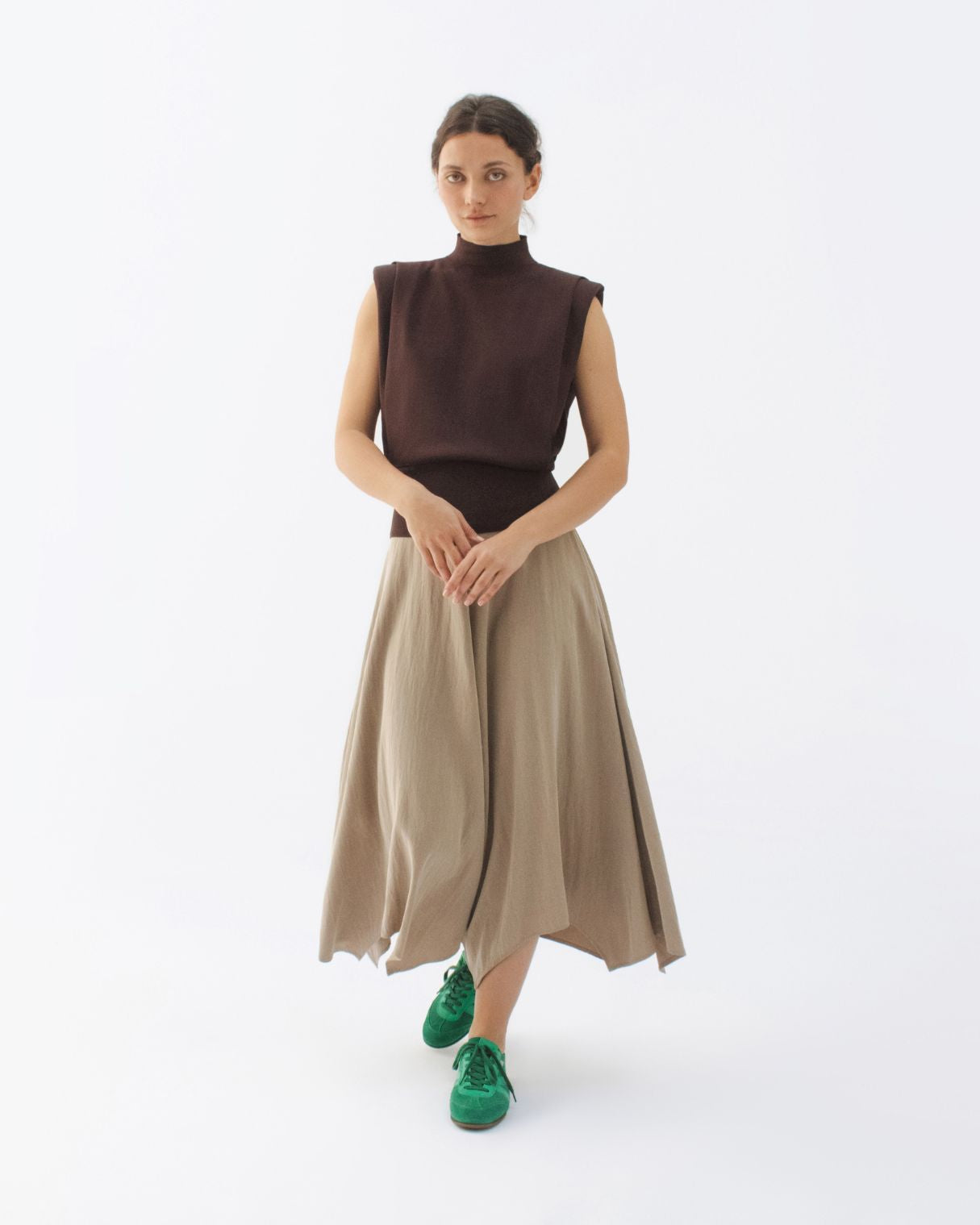 Iris Low Top Trainers - Jade Green Suede & Leather