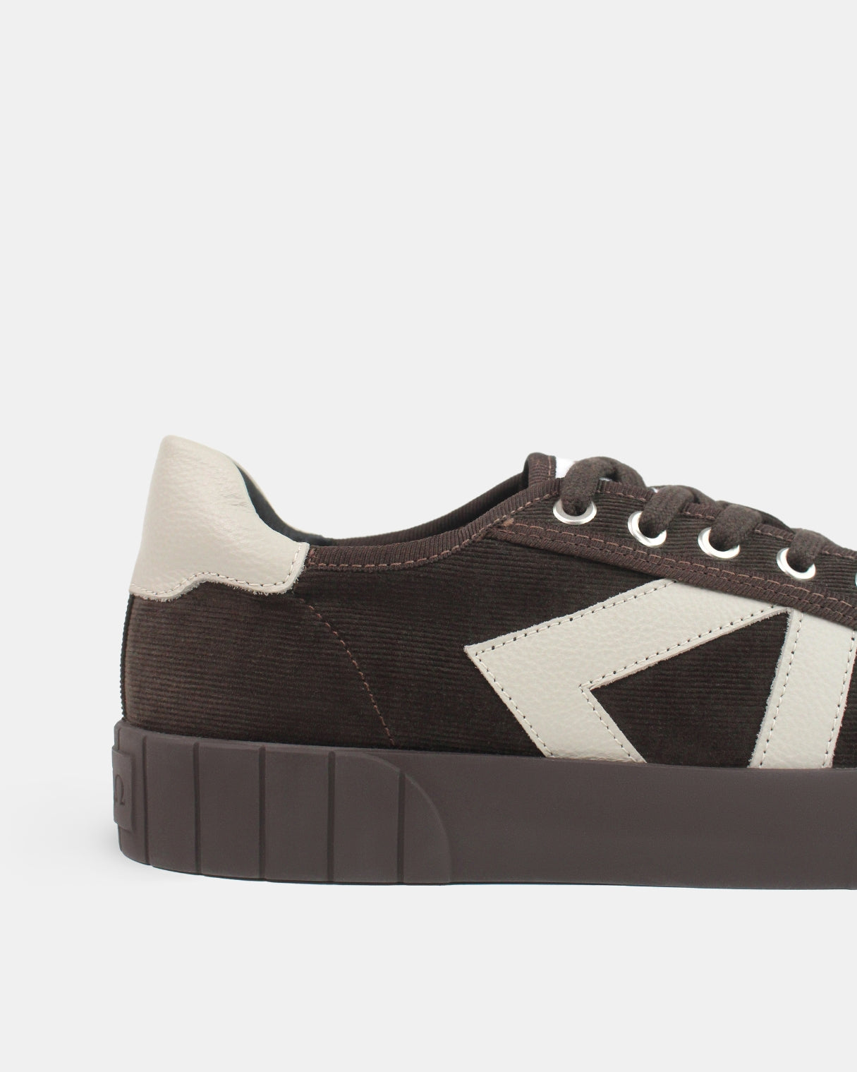 AW25 Limited Edition Helios Low Top Trainers - Chocolate Corduroy & Stone Pebbled Leather