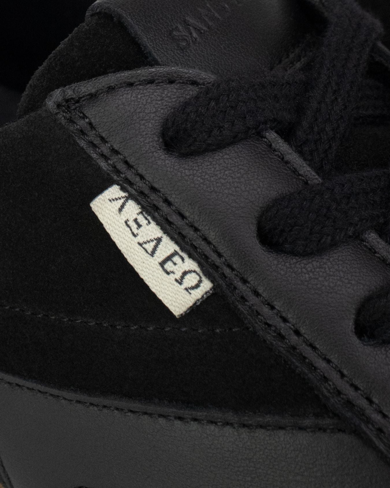 Iris Low Top Trainers - Black Suede & Leather