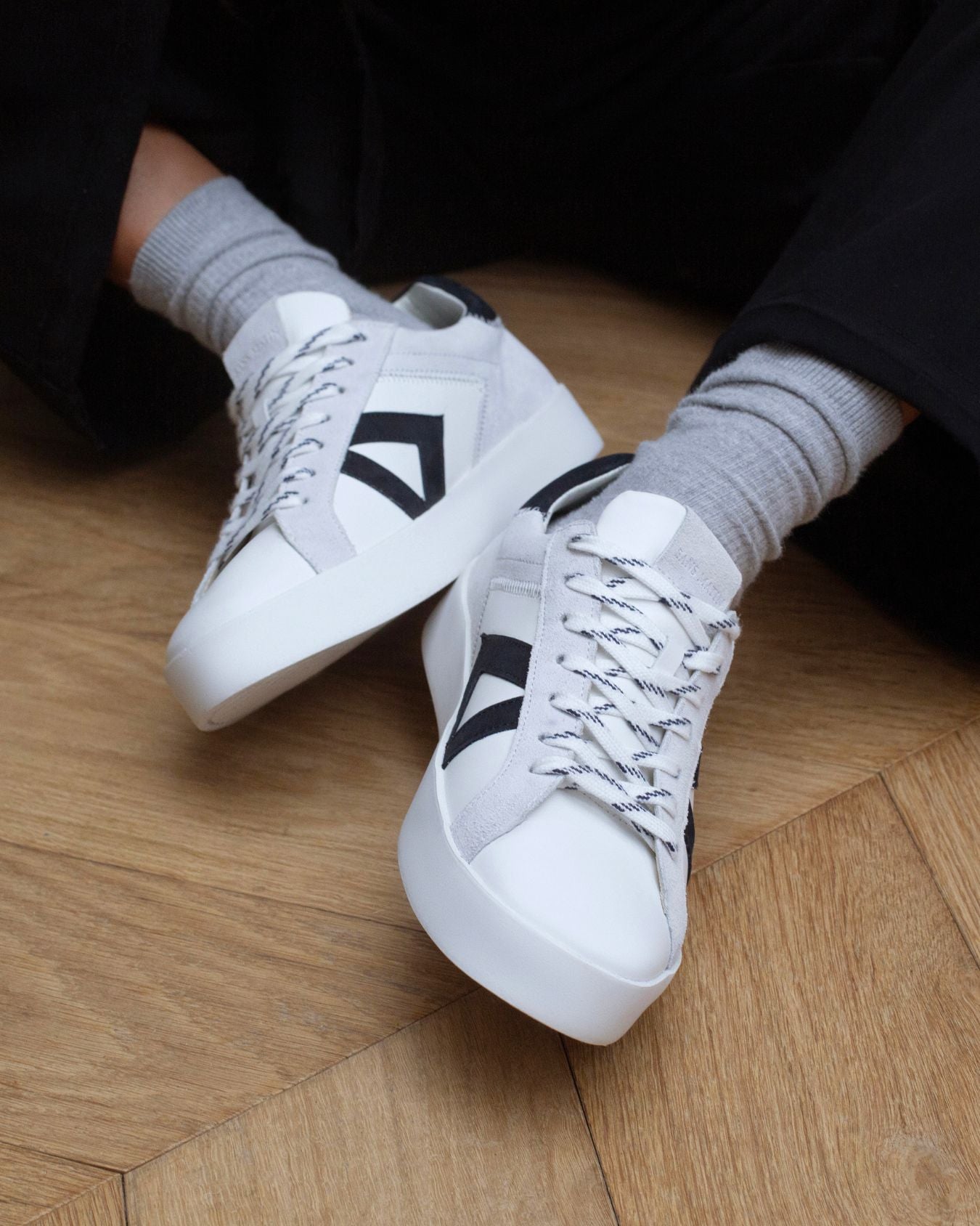 Nyx 03 Low Top Trainers - Grey Suede & Midnight Blue Nubuck Leather