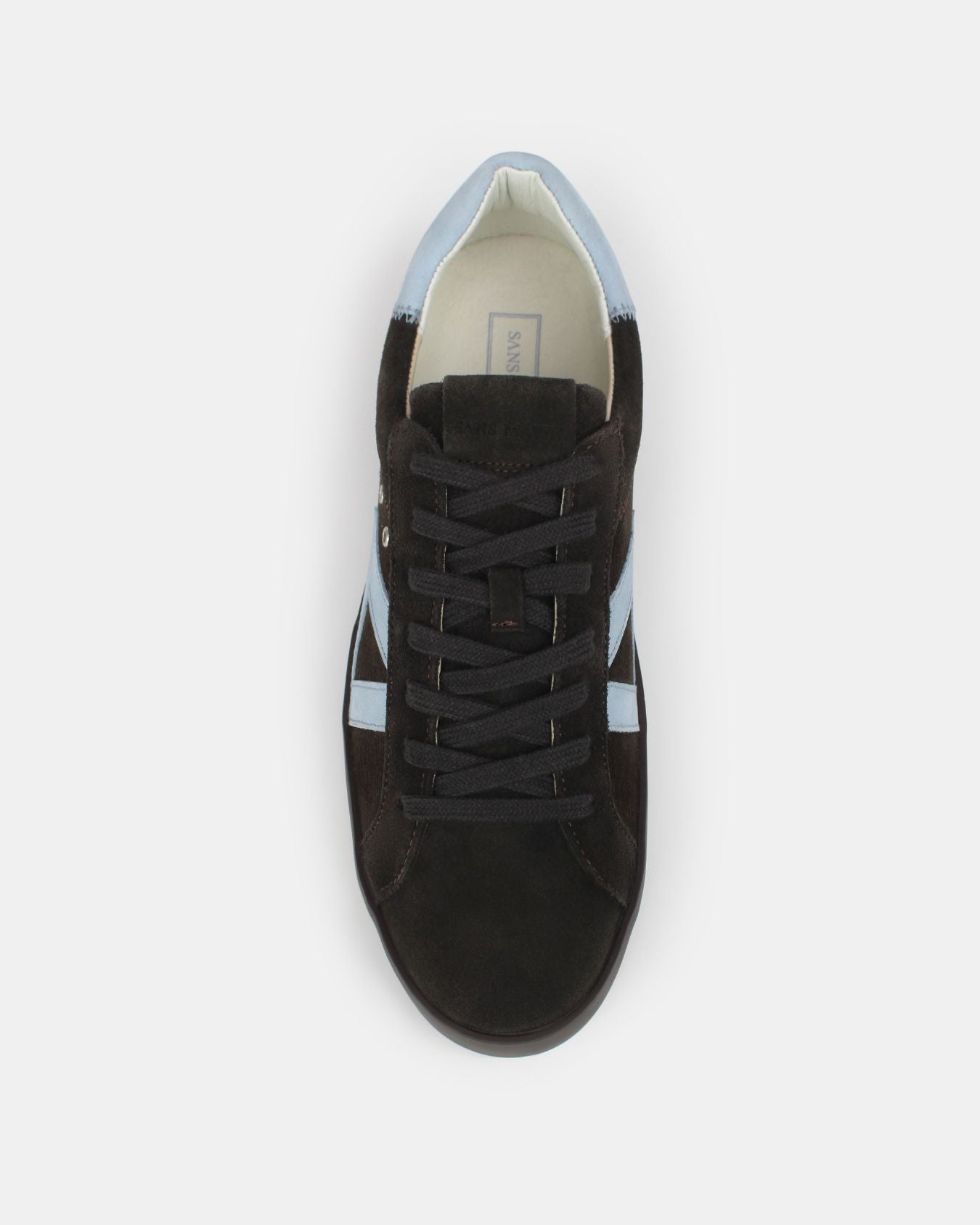 Nyx 02 Low Top Trainers - Chocolate Brown Suede & Sky Blue Nubuck Leather