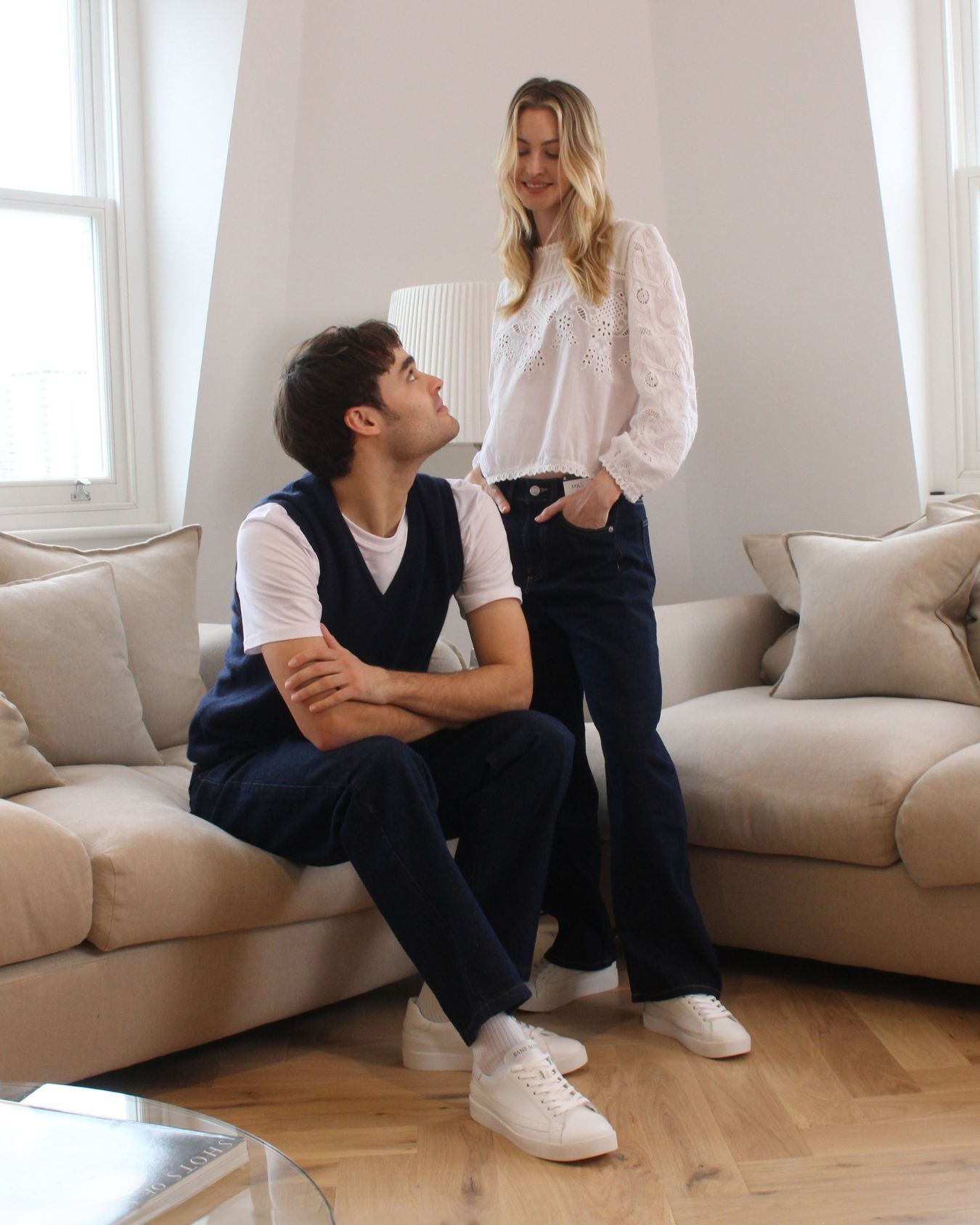 Olympus Low Top Trainers - White Leather