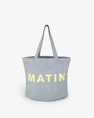 Sans Matin Tote Bag - Sky Blue Recycled Cotton & Butter Yellow Print