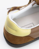 Hera Low Top Trainers - Tan Brown Leather, Suede & Butter Yellow Leather