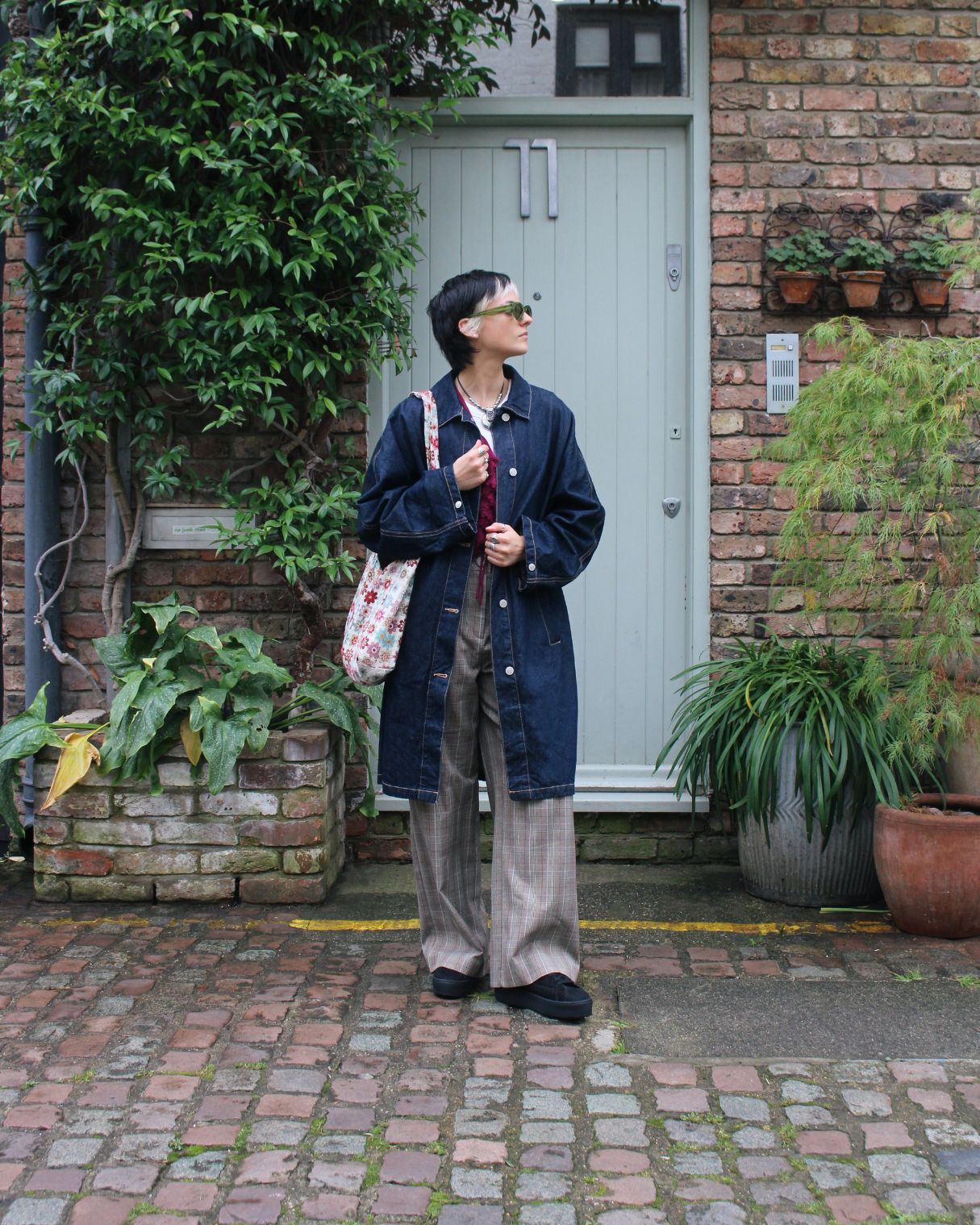 Gaia Platform Trainers - Black Nubuck Leather