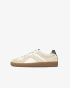 Leto Low Top Trainers - Stone Leather, Suede & Denim Blue Nubuck Leather