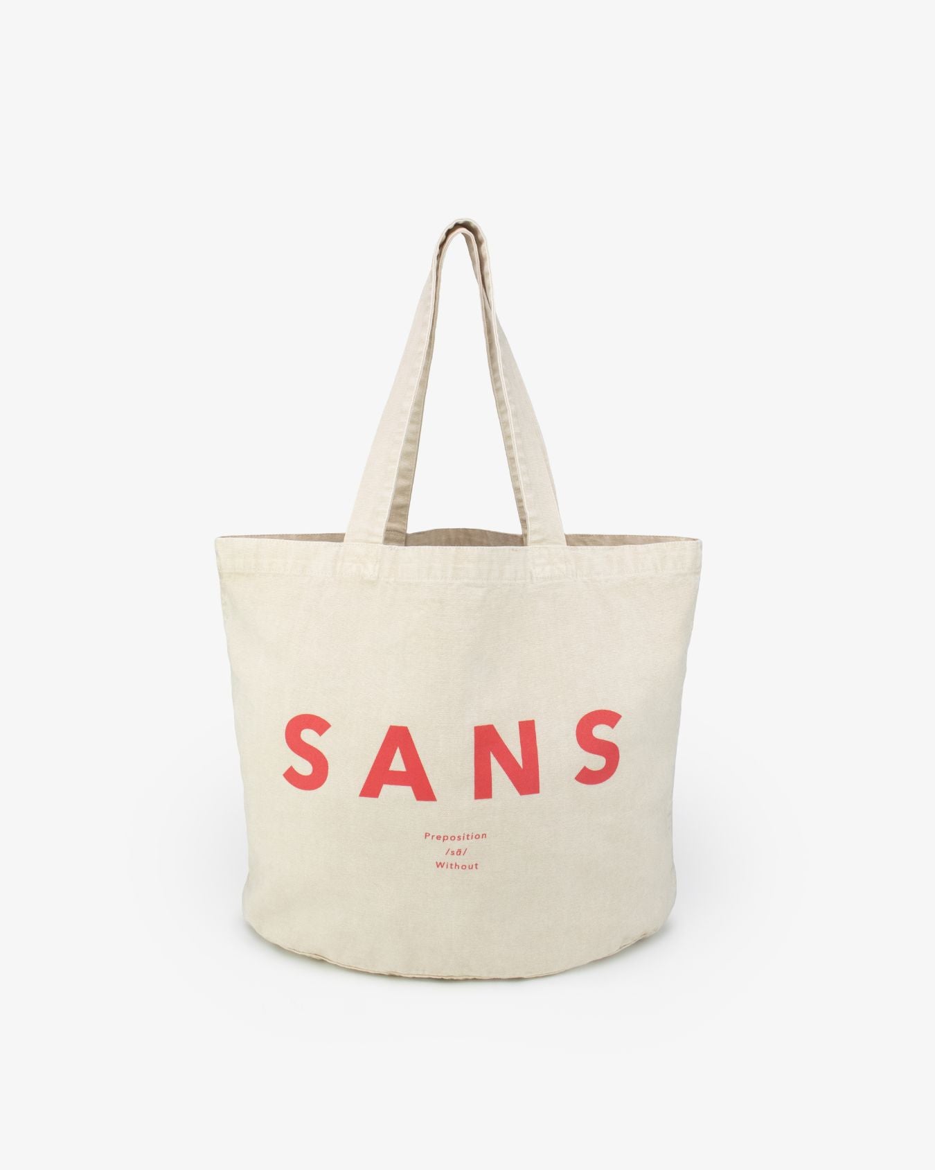 Sans Matin Tote Bag - Beige Recycled Cotton & Coral Print