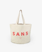 Sans Matin Tote Bag - Beige Recycled Cotton & Coral Print