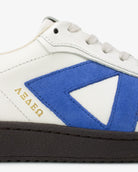 Hera Low Top Trainers - Patent Stone Leather & Cobalt Blue Suede