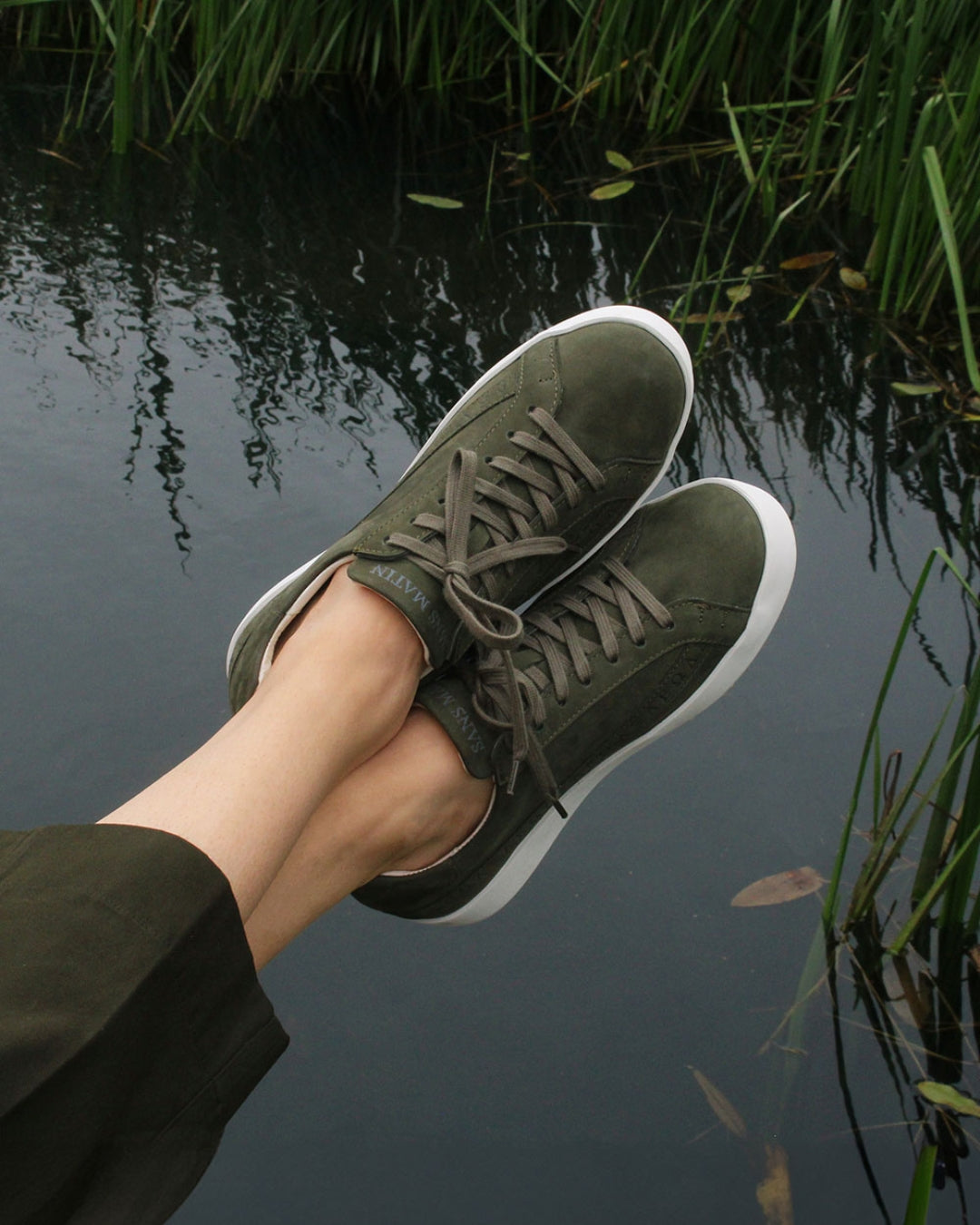 AW25 Limited Edition Olympus Low Top Trainers - Khaki Nubuck Leather