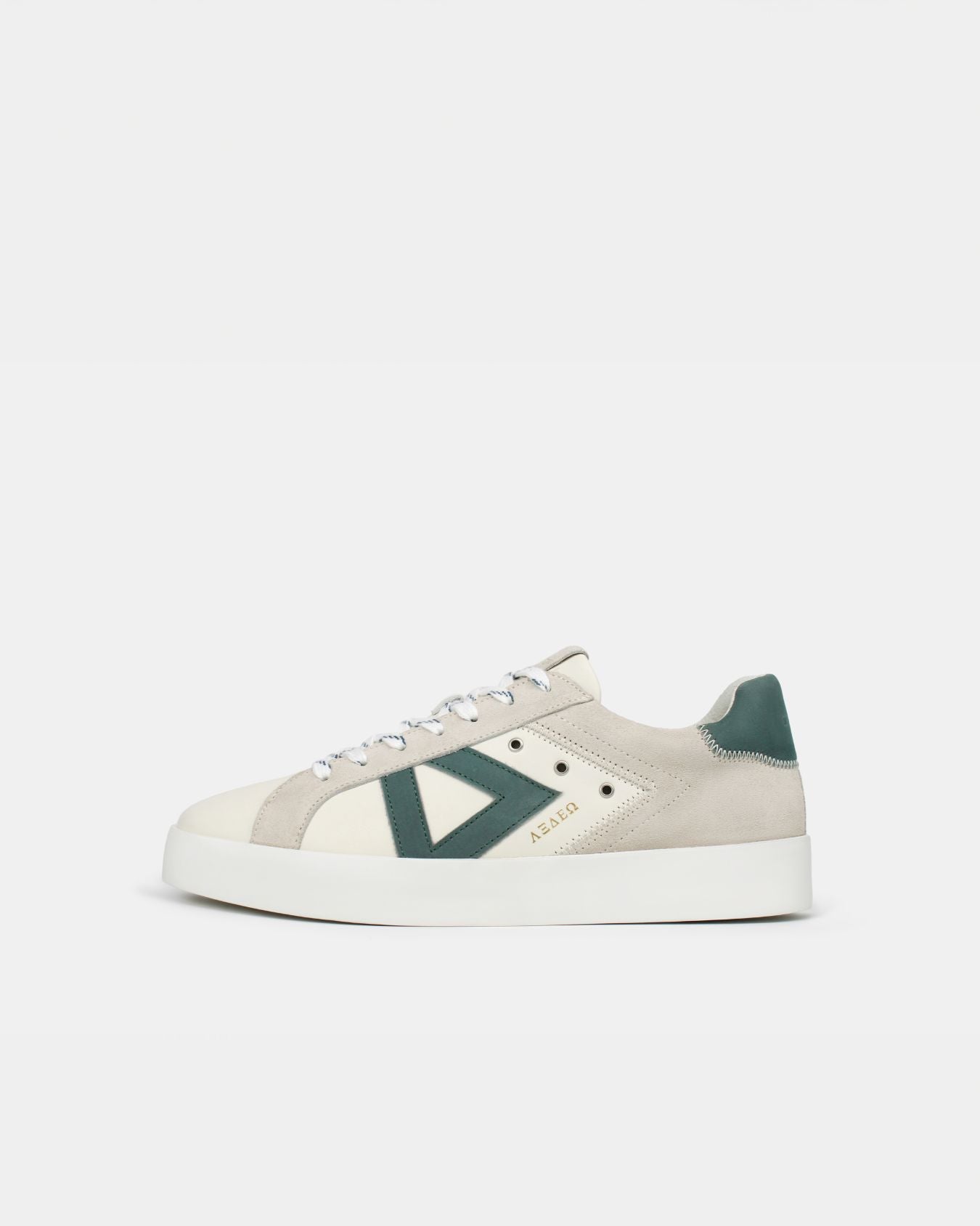 Nyx 01 Low Top Trainers Taupe Suede & Teal Nubuck Leather