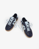 Hera Low Top Trainers - Navy Blue Leather, Suede & Sky Blue Nubuck Leather