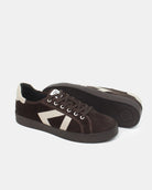 AW25 Limited Edition Helios Low Top Trainers - Chocolate Corduroy & Stone Pebbled Leather