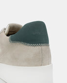 Nyx 01 Low Top Trainers - Pale Taupe Suede & Teal Green Nubuck Leather