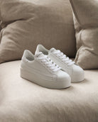 Gaia Platform Trainers - White Leather