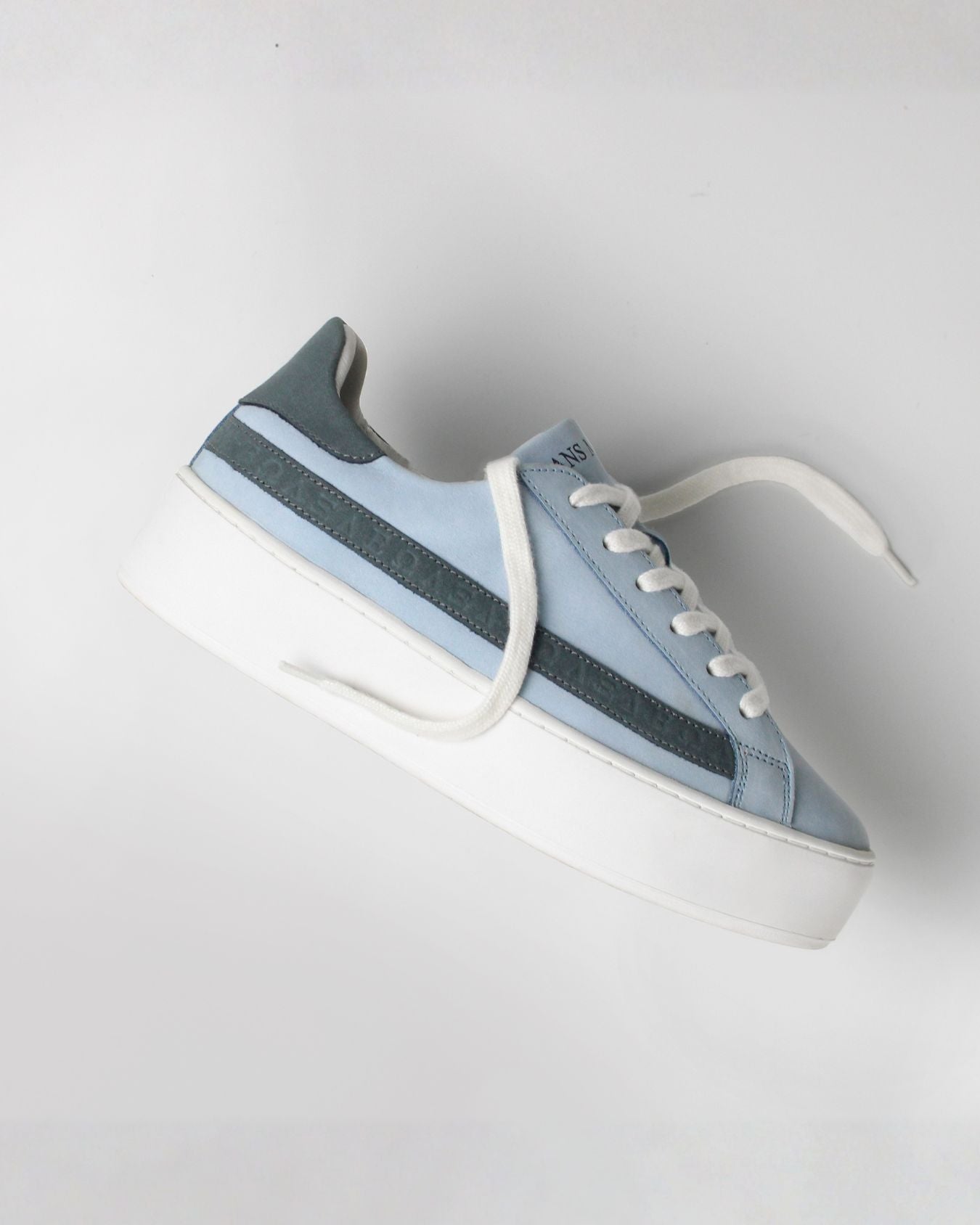 Gaia Platform Trainers - Sky Blue & Denim Blue Nubuck Leather