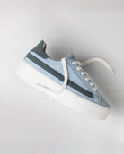 Gaia Platform Trainers - Sky Blue & Denim Blue Nubuck Leather