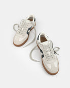 Hera Low Top Trainers - Stone Leather & Denim Blue Nubuck Leather