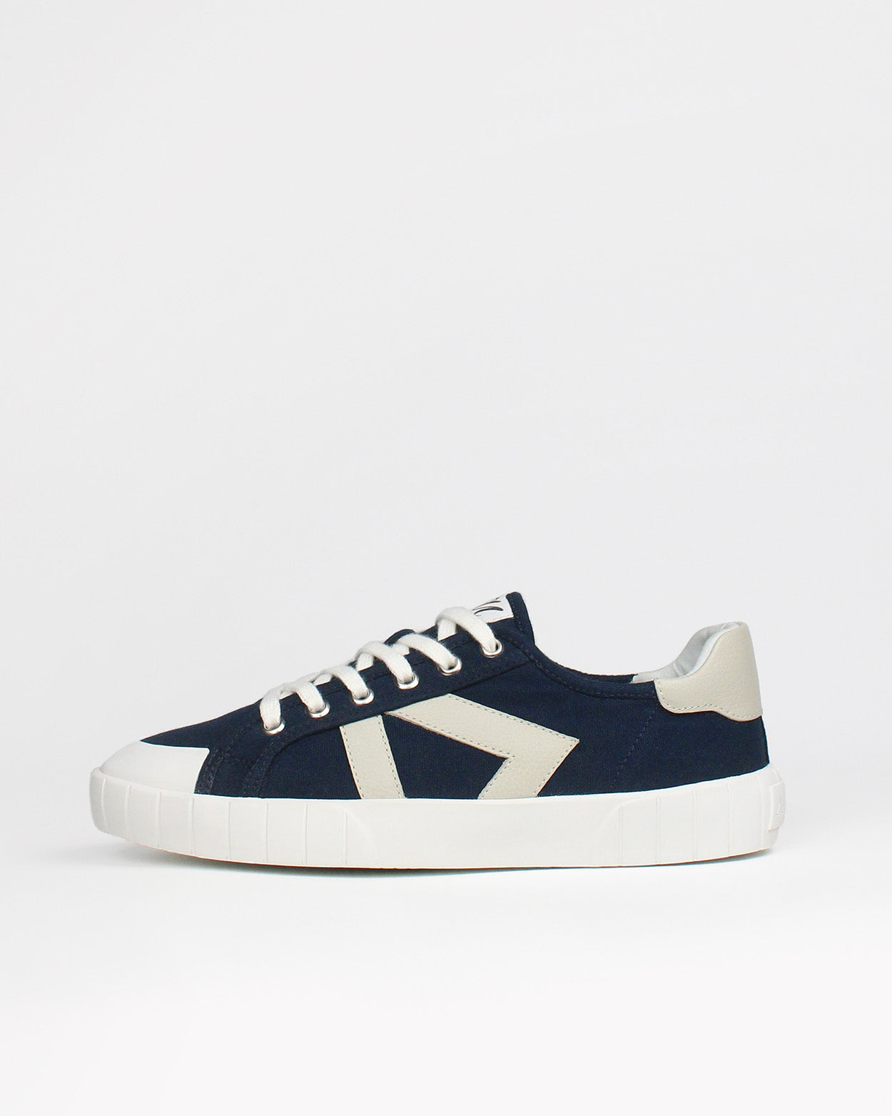 Helios Low Top Trainers Canvas & Beige Leather