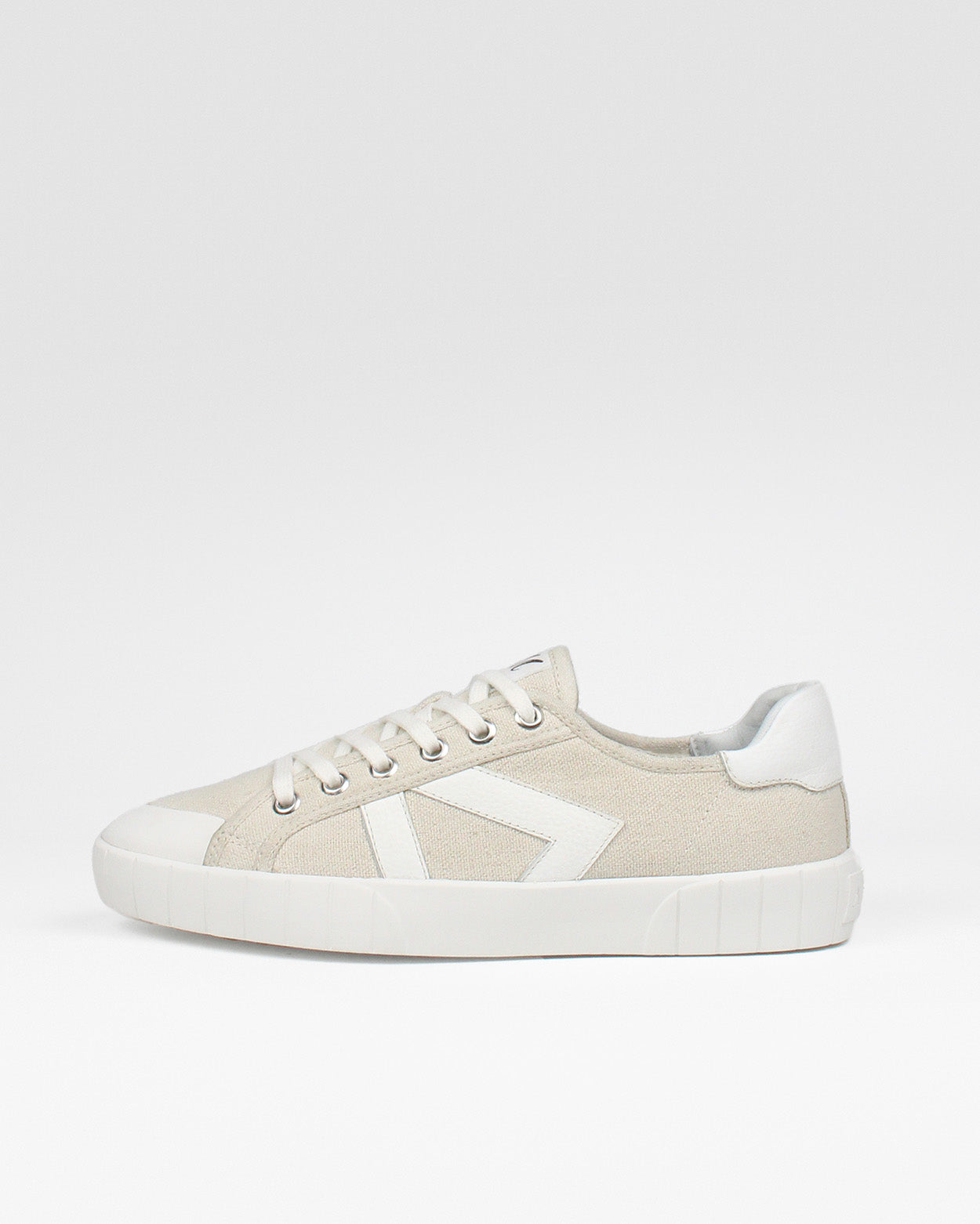 Helios Low Top Trainers Beige Canvas & Leather