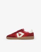 Hera Low Top Trainers - Scarlet Red Leather & Suede