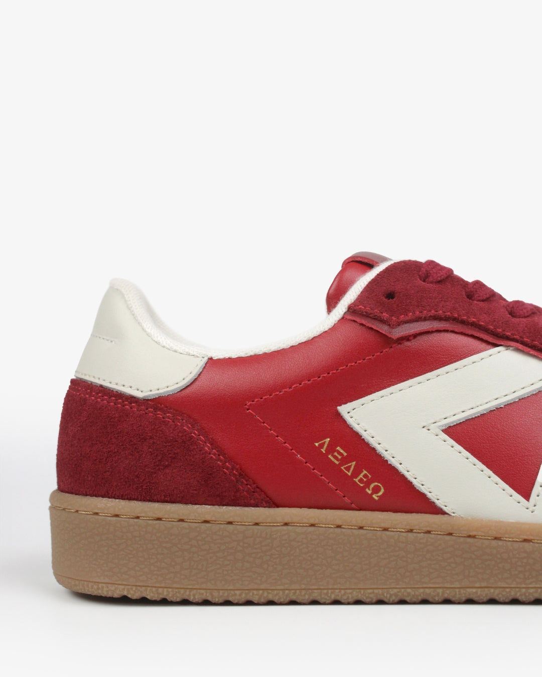 Hera Low Top Trainers - Scarlet Red Leather & Suede