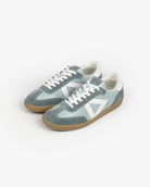 Hera Low Top Trainers - Soft Teal Leather & Denim Blue Suede