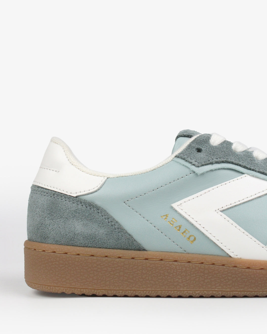 Hera Low Top Trainers - Soft Teal Leather & Denim Blue Suede