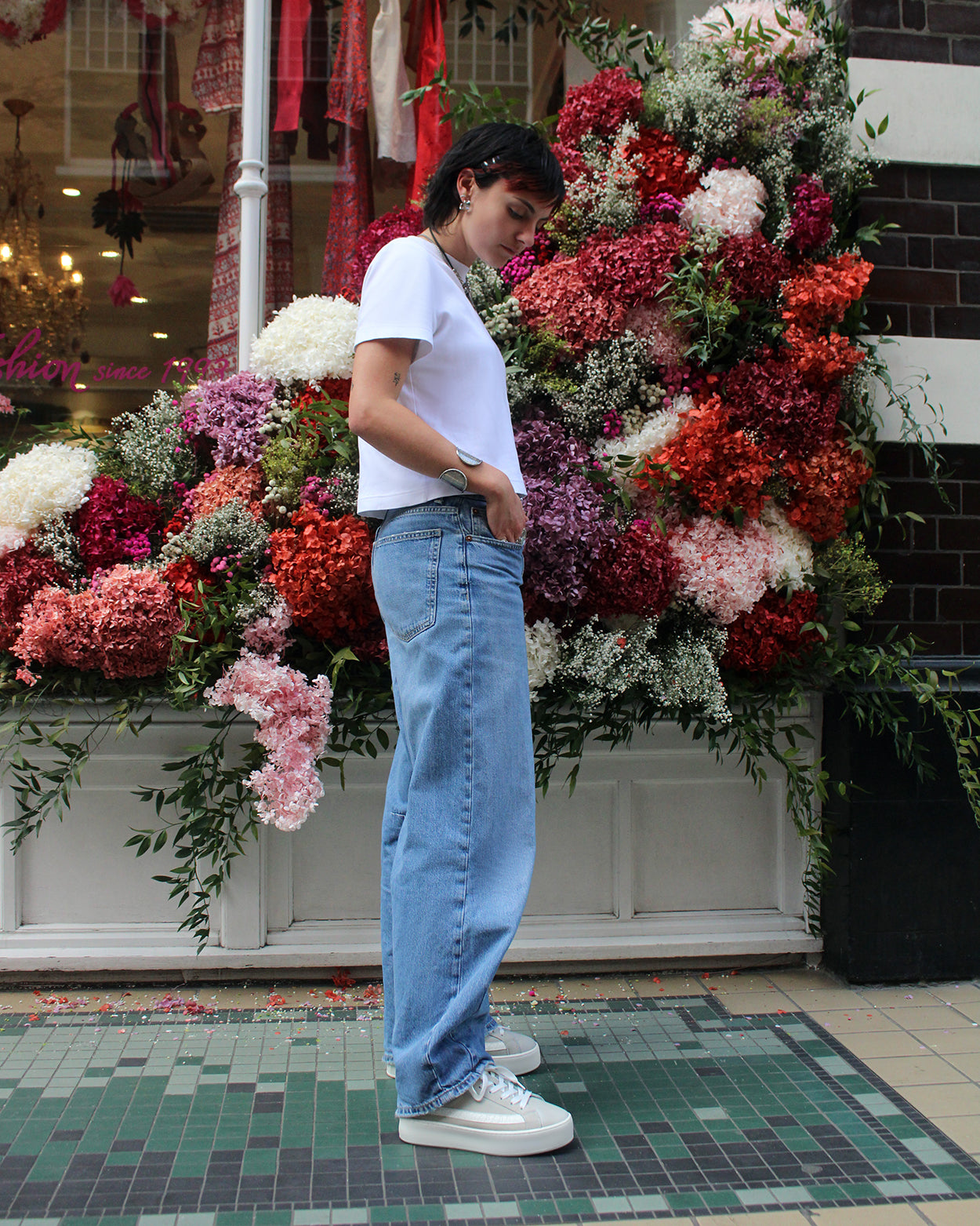 Gaia Platform Trainers - Pale Taupe Nubuck Leather & White Leather