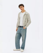 Iris Low Top Trainers - Stone Pebbled Leather