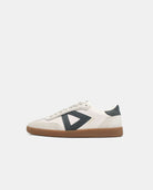Hera Low Top Trainers - Stone Leather & Denim Blue Nubuck Leather