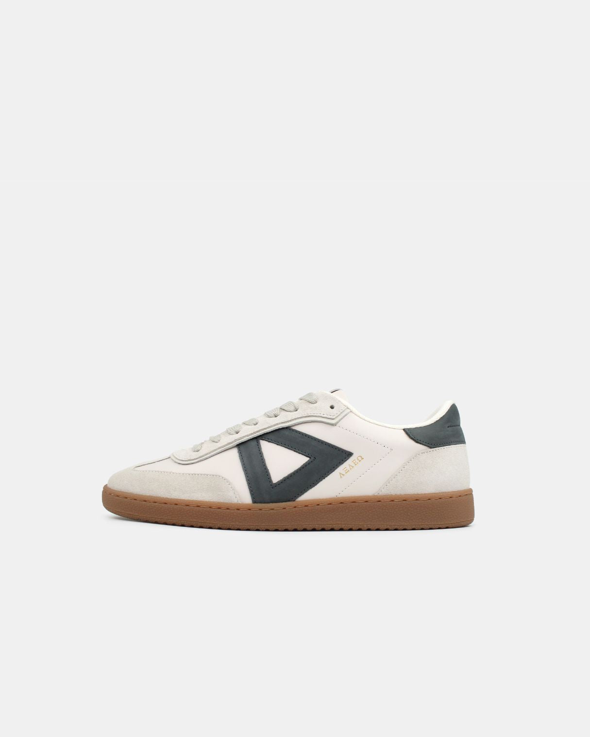 Hera Low Top Trainers Stone Leather & Denim Blue Nubuck Leather