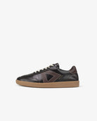 Hera Low Top Trainers - Patent Chocolate Brown Leather