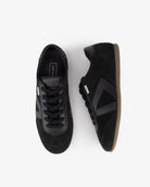 Iris Low Top Trainers - Black Suede & Leather