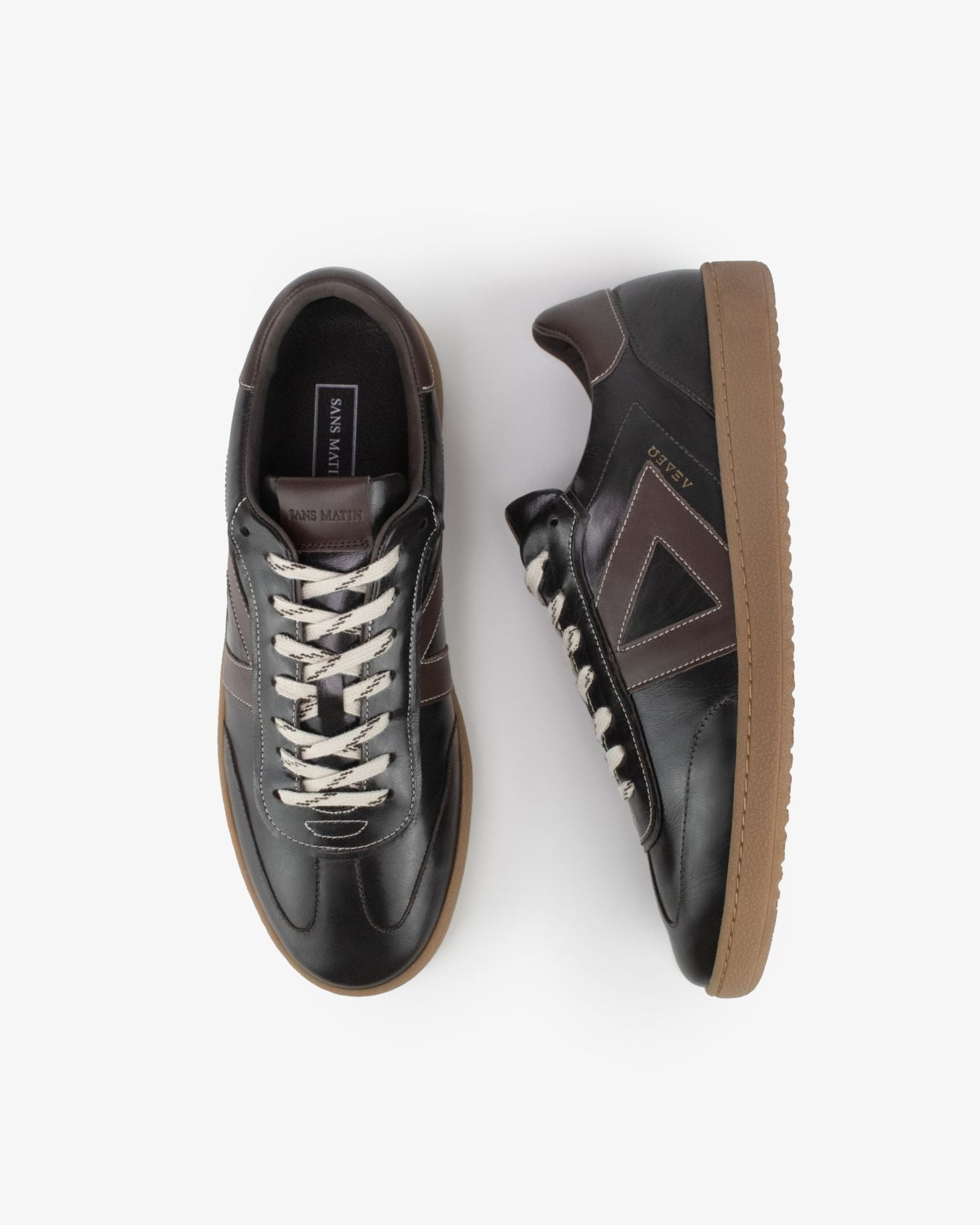 Hera Low Top Trainers - Patent Chocolate Brown Leather
