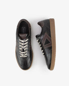 Hera Low Top Trainers - Patent Chocolate Brown Leather