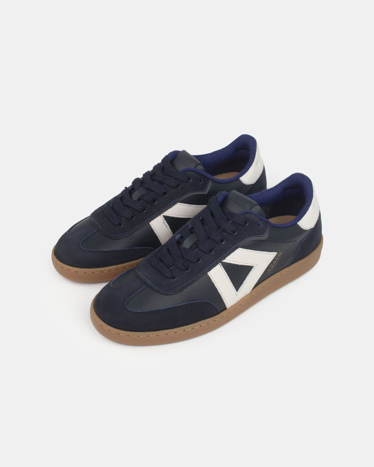 Hera Low Top Trainers - Midnight Blue Nubuck & Stone Leather