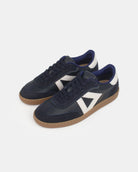Hera Low Top Trainers - Midnight Blue Nubuck & Stone Leather