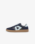 Hera Low Top Trainers - Navy Blue Leather, Suede & Sky Blue Nubuck Leather