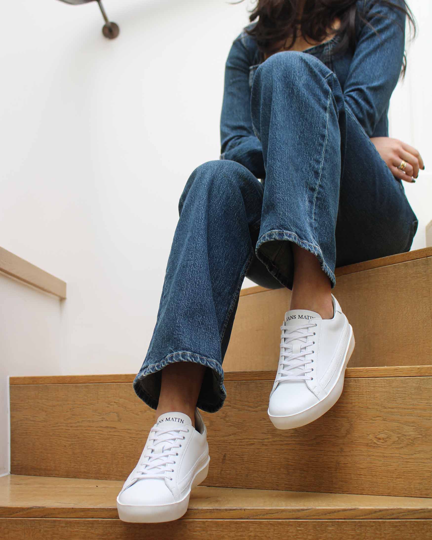 Olympus Low Top Trainers - White Leather