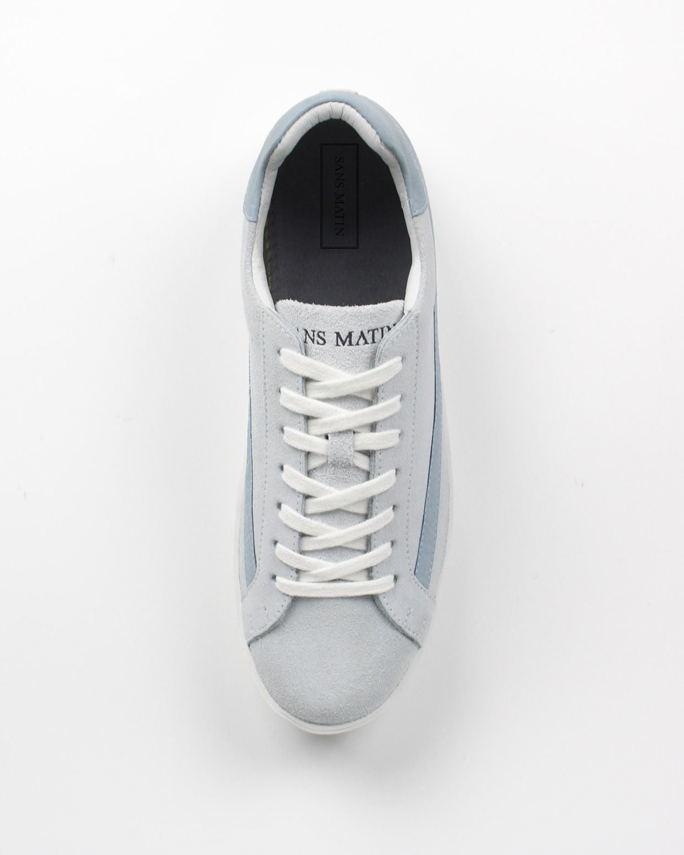 Olympus Low Top Trainers - Grey Suede & Sky Blue Nubuck Leather