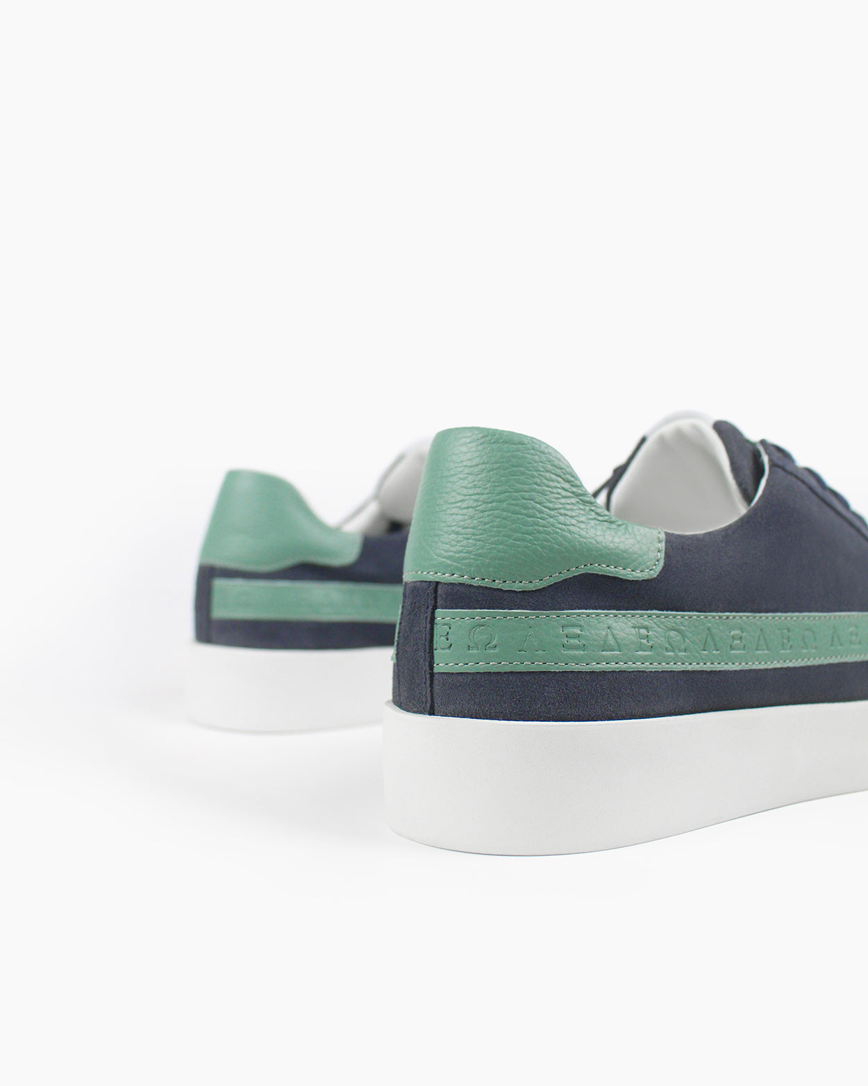 Olympus - Indigo-Denim Blue Suede & Sea Green Leather